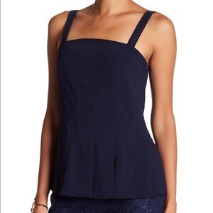 Trina Turk Navy Square Neck Tank Size XS NWOT